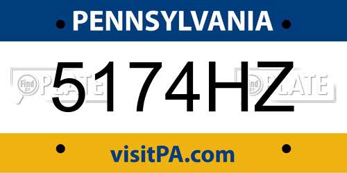 5174HZ Pennsylvania License Plate