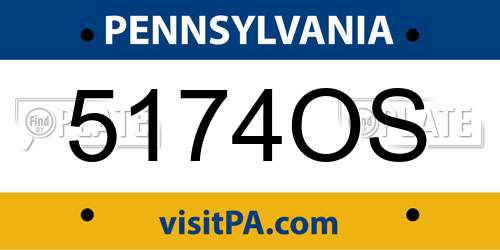 5174OS Pennsylvania License Plate
