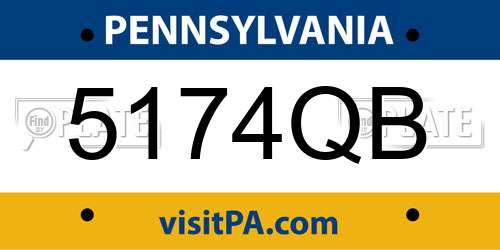 5174QB Pennsylvania License Plate