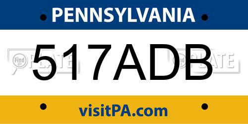 517ADB Pennsylvania License Plate