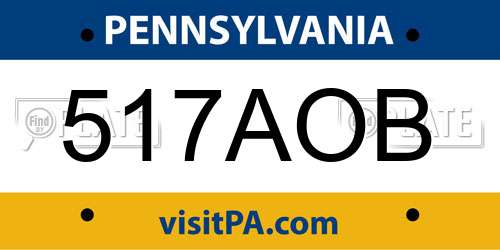 517AOB Pennsylvania License Plate