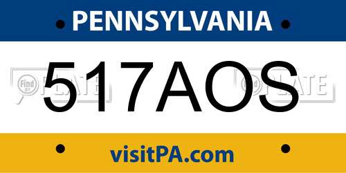 517AOS Pennsylvania License Plate