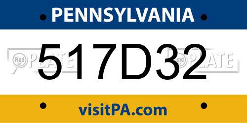 517D32 Pennsylvania License Plate