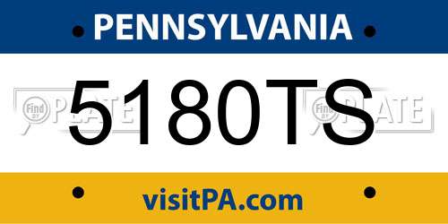 5180TS Pennsylvania License Plate