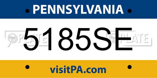 5185SE Pennsylvania License Plate