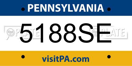 5188SE Pennsylvania License Plate