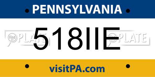518IIE Pennsylvania License Plate