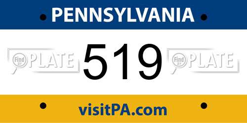 519 Pennsylvania License Plate