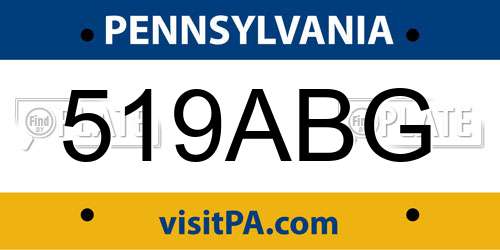 519ABG Pennsylvania License Plate