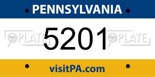5201 Pennsylvania License Plate