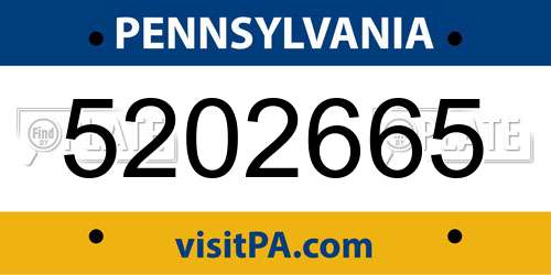 5202665 Pennsylvania License Plate