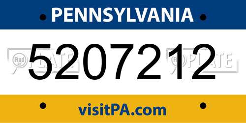 5207212 Pennsylvania License Plate