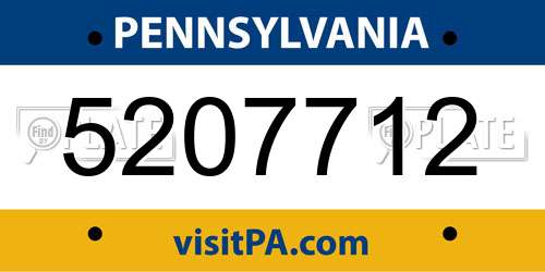5207712 Pennsylvania License Plate