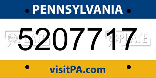5207717 Pennsylvania License Plate