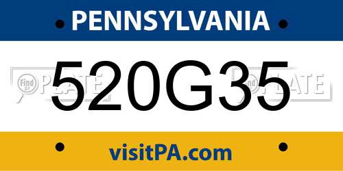 520G35 Pennsylvania License Plate