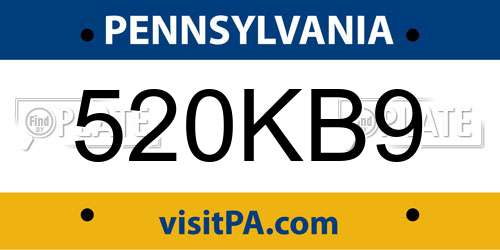 520KB9 Pennsylvania License Plate