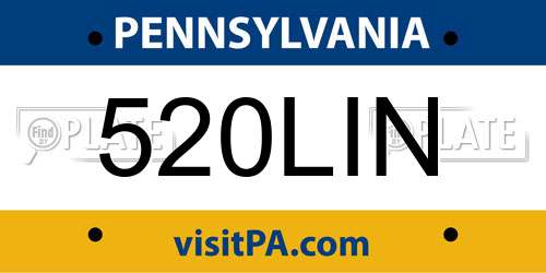 520LIN Pennsylvania License Plate