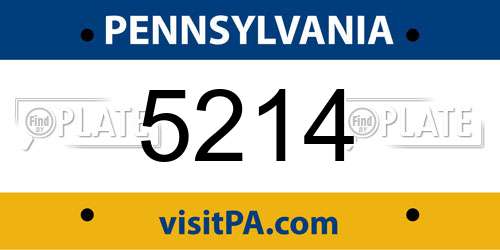 5214 Pennsylvania License Plate