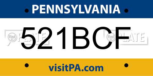 521BCF Pennsylvania License Plate