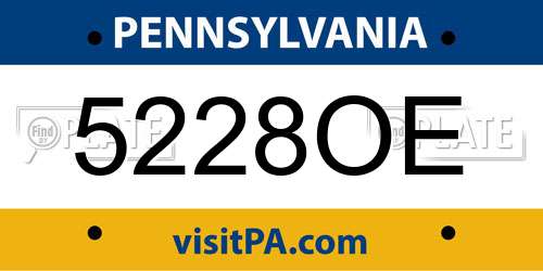 5228OE Pennsylvania License Plate