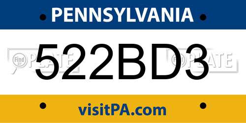 522BD3 Pennsylvania License Plate
