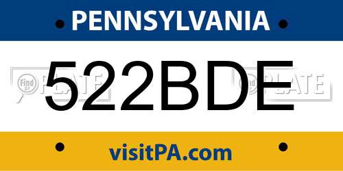 522BDE Pennsylvania License Plate