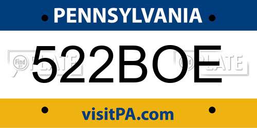 522BOE Pennsylvania License Plate