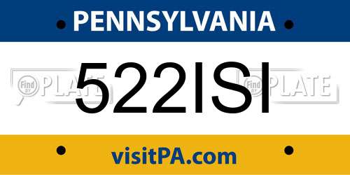 522ISI Pennsylvania License Plate