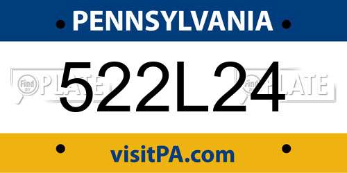 522L24 Pennsylvania License Plate