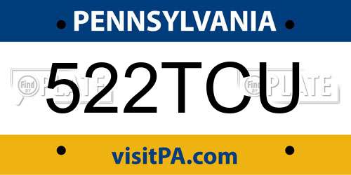 522TCU Pennsylvania License Plate