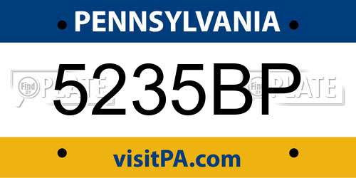 5235BP Pennsylvania License Plate