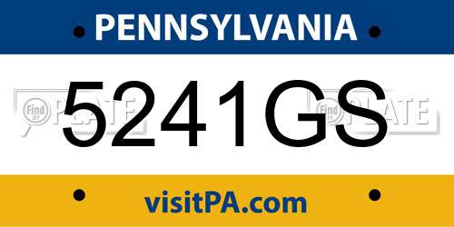 5241GS Pennsylvania License Plate