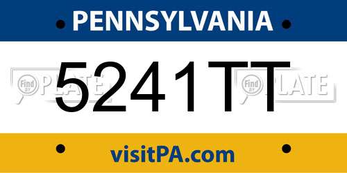 5241TT Pennsylvania License Plate