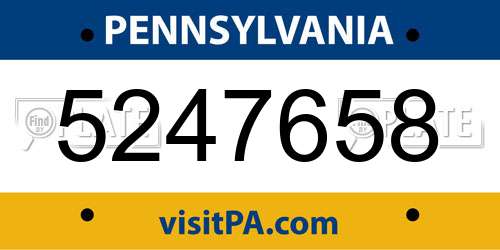 5247658 Pennsylvania License Plate