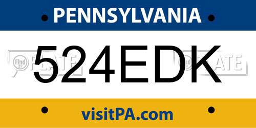 524EDK Pennsylvania License Plate