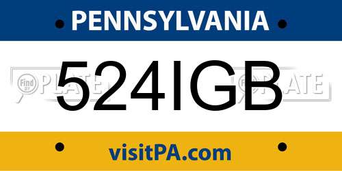 524IGB Pennsylvania License Plate