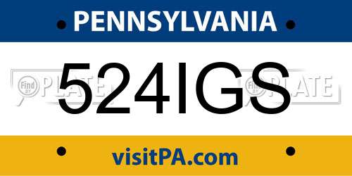 524IGS Pennsylvania License Plate