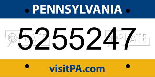 5255247 Pennsylvania License Plate
