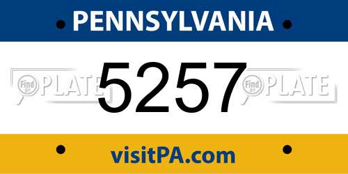 5257 Pennsylvania License Plate