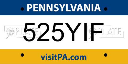 525YIF Pennsylvania License Plate