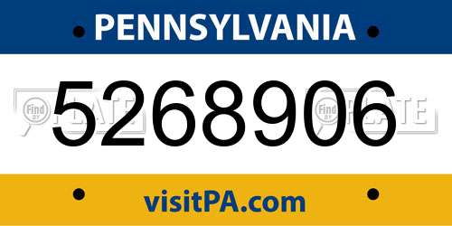 5268906 Pennsylvania License Plate