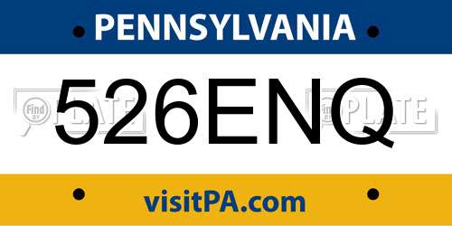 526ENQ Pennsylvania License Plate