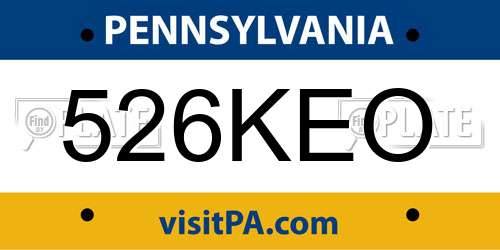526KEO Pennsylvania License Plate