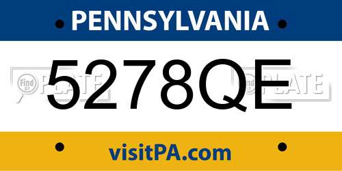 5278QE Pennsylvania License Plate