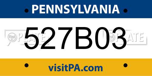527B03 Pennsylvania License Plate