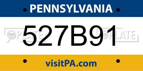 527B91 Pennsylvania License Plate