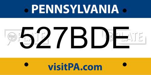 527BDE Pennsylvania License Plate