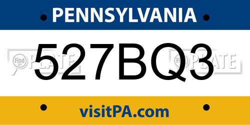 527BQ3 Pennsylvania License Plate