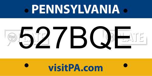 527BQE Pennsylvania License Plate