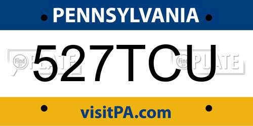 527TCU Pennsylvania License Plate